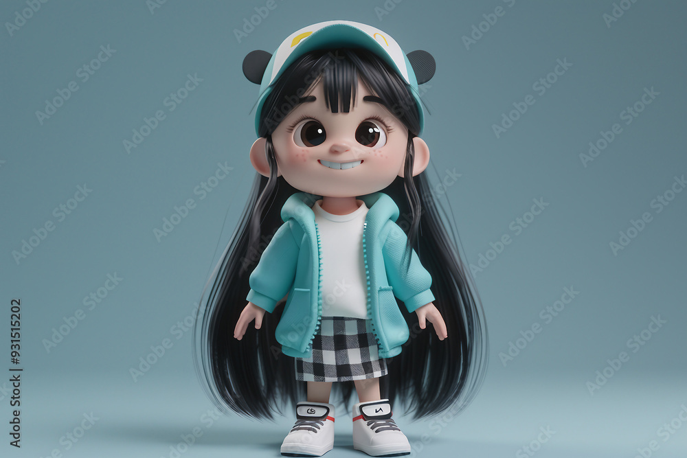 AI generated image of charming woman fantasy cartoon character isolated on colorful background AI generated image of charming woman fantasy cartoon character isolated on colorful background