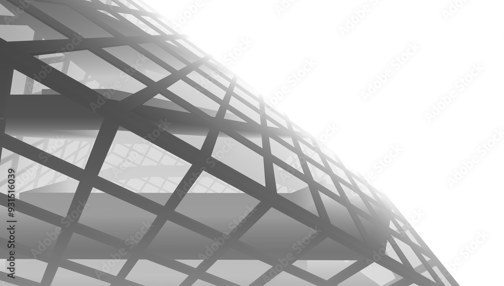 Naklejka premium Architectural drawing of a futurist interior 