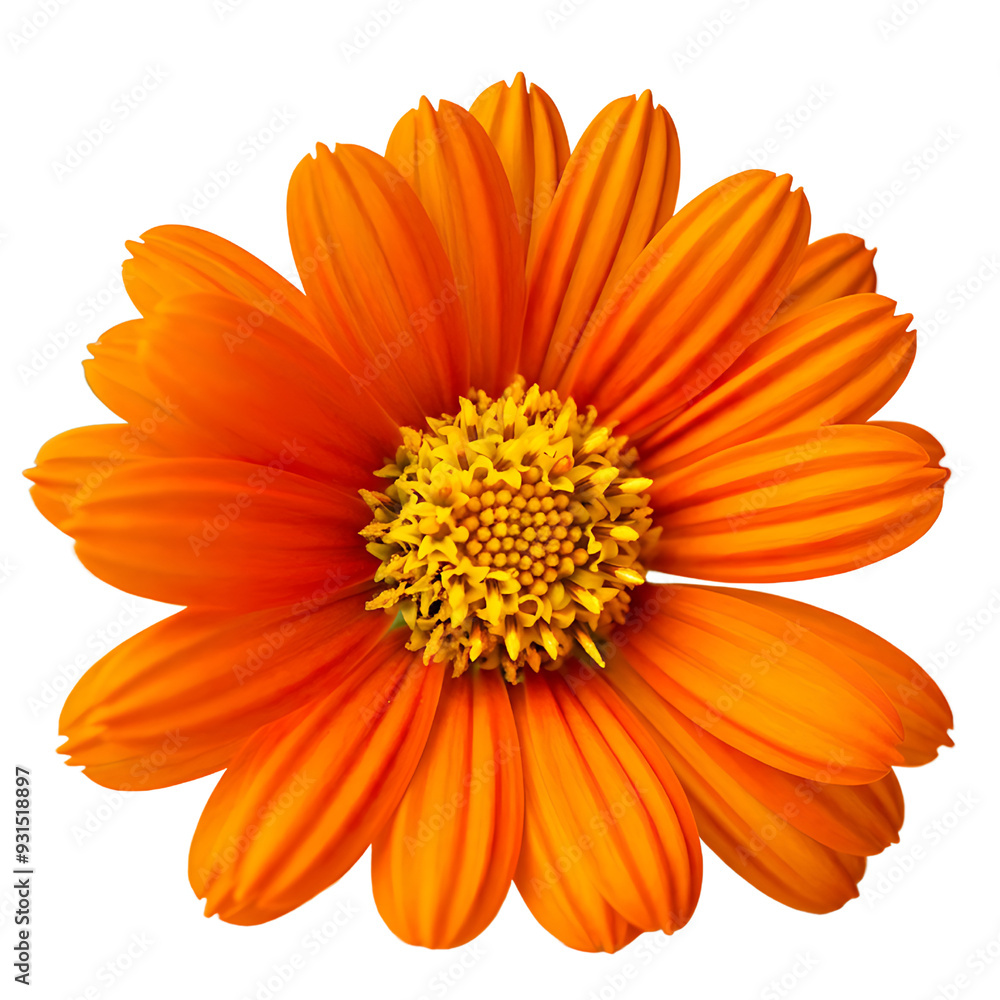 Orange Flower from top view. png isolated background. transparent background Orange Flower from top view. png isolated background. transparent background