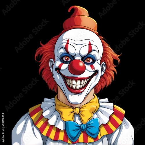 Scary clown carnival tshirt illustration