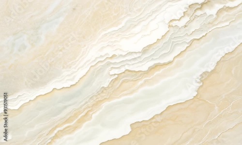 Onyx Texture: Creamy Beige Veins and Subtle White Bands, Polished Stone Surface.