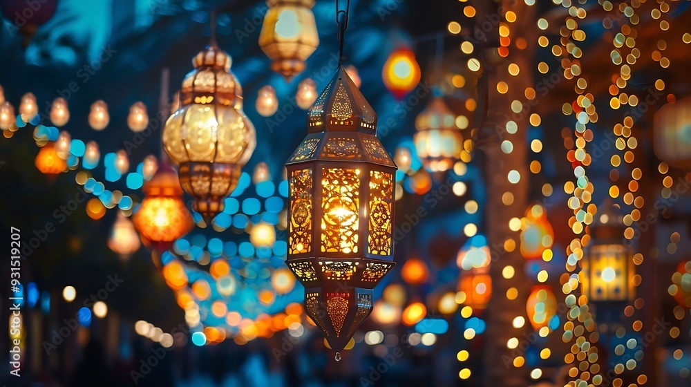 Obraz premium Ramadhan Festival LED Lights Decoration : Generative AI