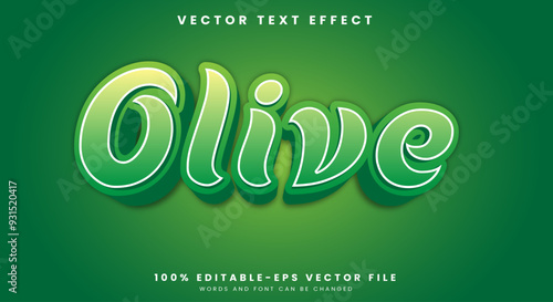 Olive green 3d editable text effect Template