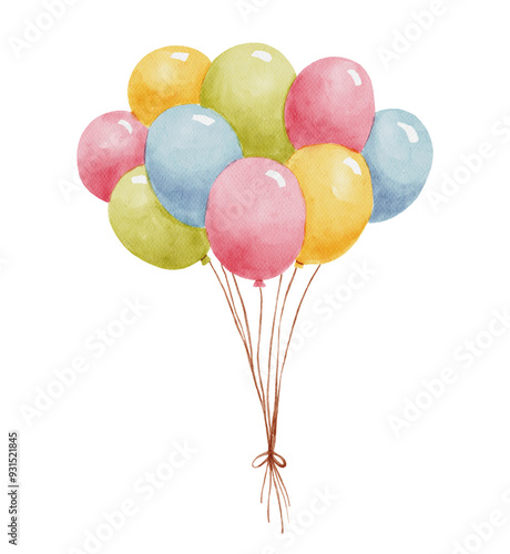 Photography Watercolor balloons bunch