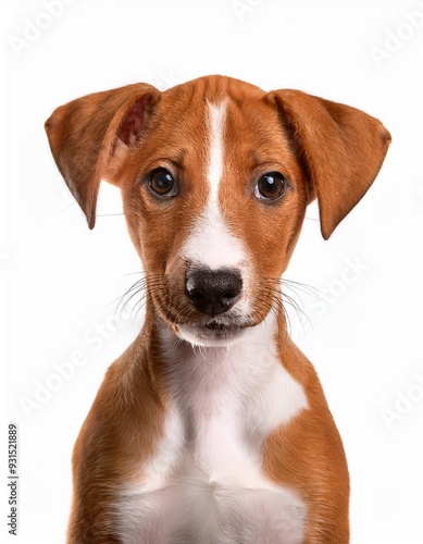 イビザン・ハウンドの子犬のポートレート（Ibizan Hound puppy portrait on white background）
 photo