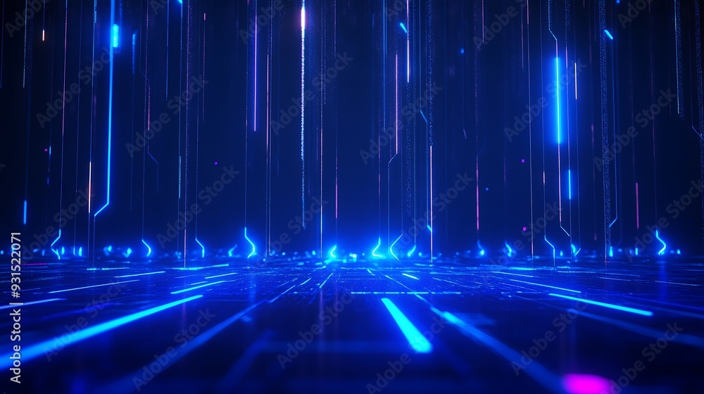Futuristic digital technology background with blue neon lights, circuit lines, and glowing grid. Perfect for sci-fi, tech visuals, and innovation themes. Futuristic digital technology background with blue neon lights, circuit lines, and glowing grid. Perfect for sci-fi, tech visuals, and innovation themes.