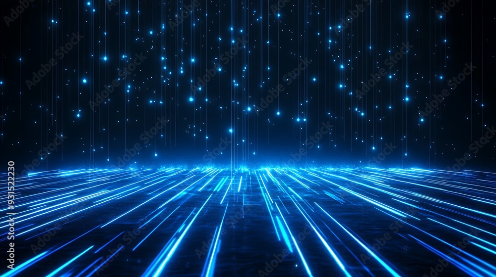 Futuristic digital technology background with glowing blue lights and virtual lines, perfect for tech and innovation projects. Futuristic digital technology background with glowing blue lights and virtual lines, perfect for tech and innovation projects.