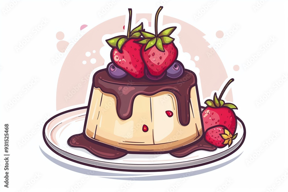 ai generative strawberry chocolate pudding ai generative strawberry chocolate pudding