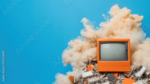 Wallpaper Mural Dangers of e-waste featuring toxic and their impact on human health and the environment. Torontodigital.ca