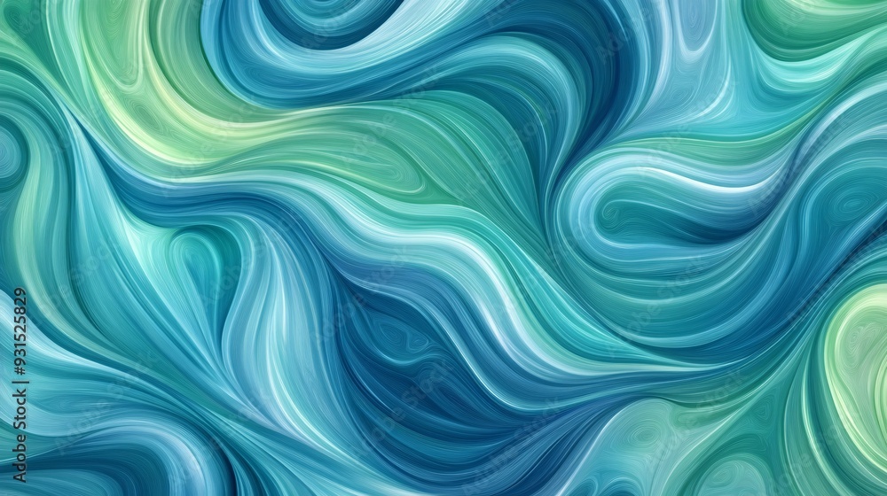 Seamless wave pattern with soft curves and a blend of blue and green tones Seamless wave pattern with soft curves and a blend of blue and green tones