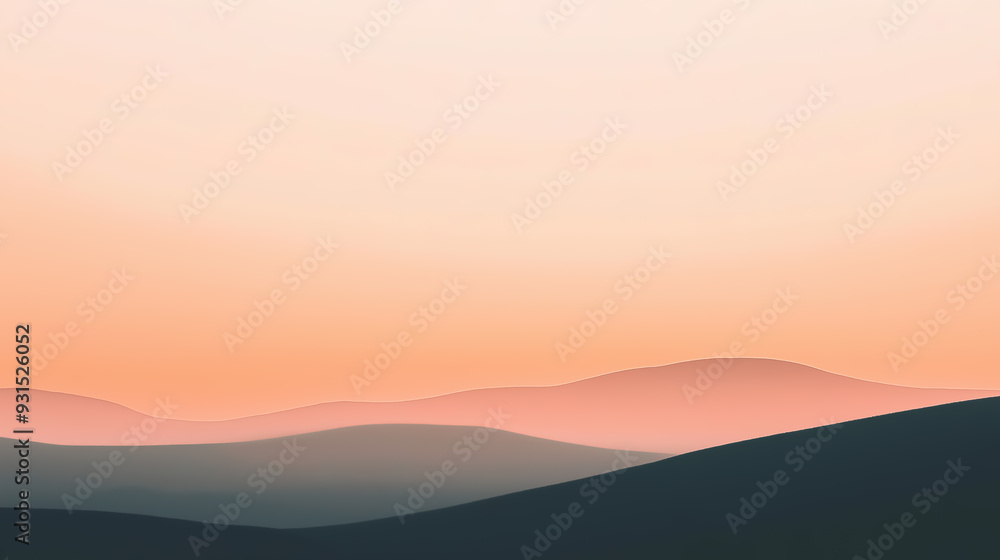 A calming gradient of sunrise over the hills with shades of pale pink, warm peach and golden yellow flowing seamlessly into each other. A calming gradient of sunrise over the hills with shades of pale pink, warm peach and golden yellow flowing seamlessly into each other.