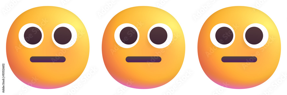 Fototapeta premium Sad faces isolated on white background