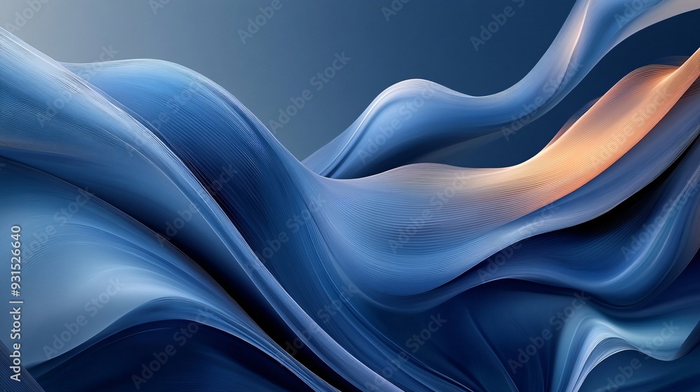 custom made wallpaper toronto digitalAbstract wave design with smooth curves and a gradient of blue hues