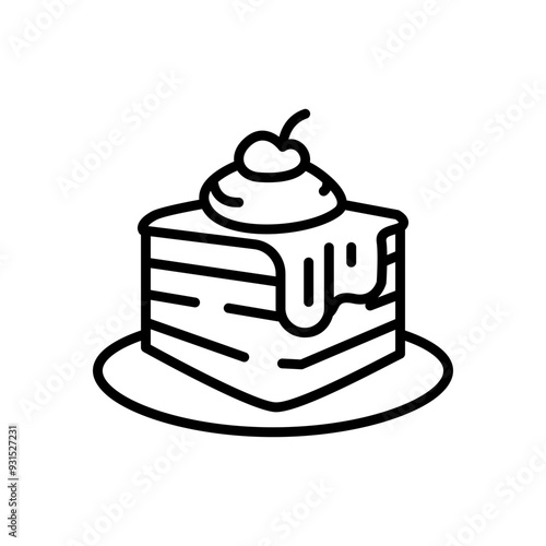 tiramisu vector icon in line style