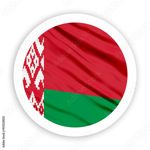 Free Download Belarus Waving Flag with White Rounded Frame  - GFXLoad