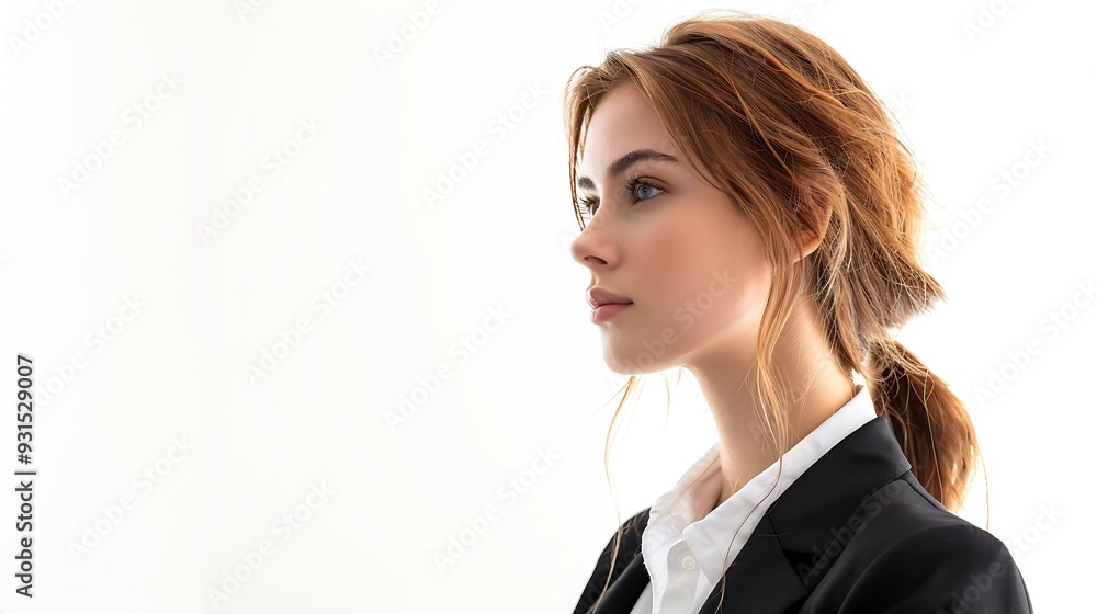 business woman isolated on white background : Generative AI business woman isolated on white background : Generative AI