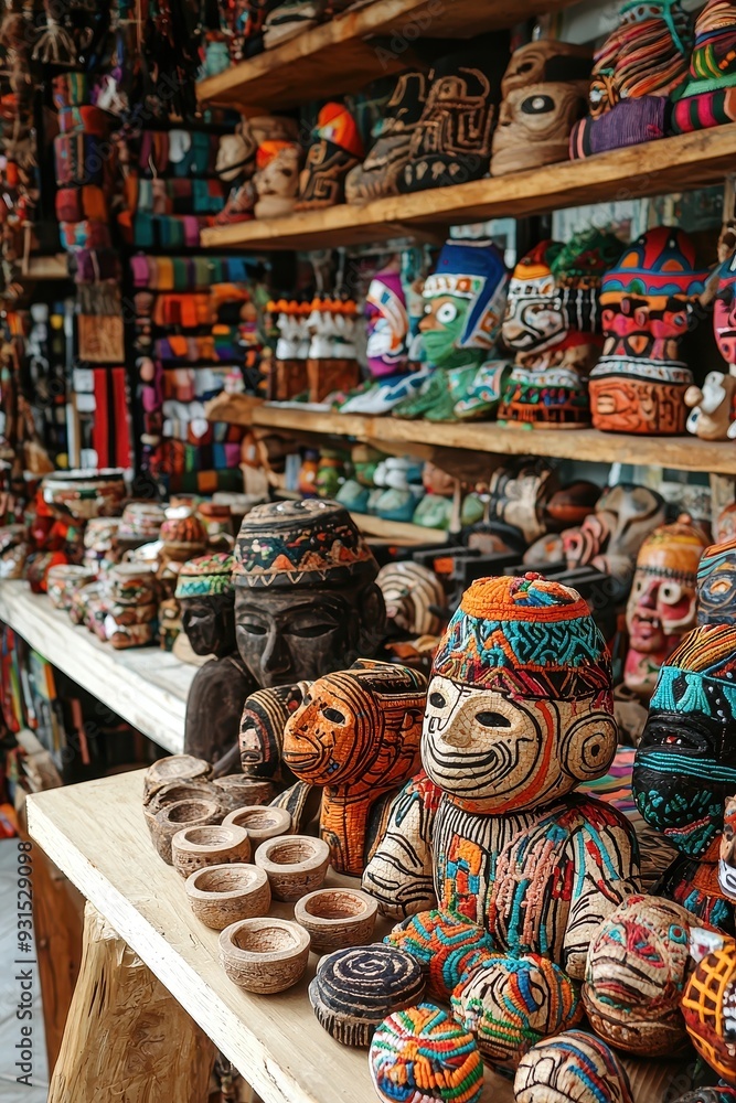 Fototapeta premium Handcrafted items and cultural backgrounds 