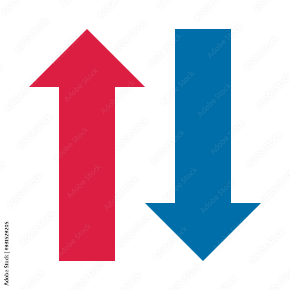 Hot Cold Red Blue Vertical Arrows Hot Cold Red Blue Vertical Arrows