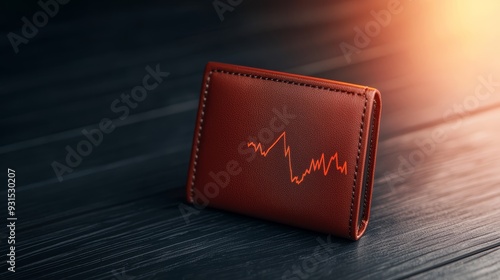 Holographic wallet with dynamic financial graphs, real-time analysis, intelligent money management, futuristic design