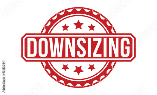 downsizing rubber stamp vector illustration on white background