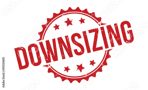 downsizing rubber stamp vector illustration on white background
