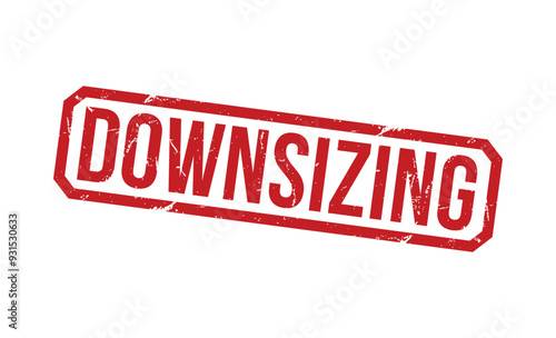 downsizing rubber stamp vector illustration on white background