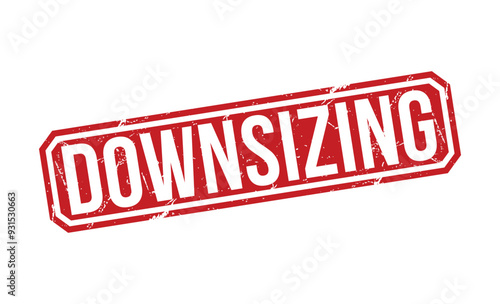 downsizing rubber stamp vector illustration on white background