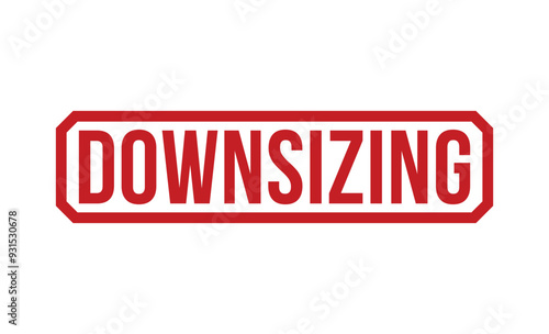 downsizing rubber stamp vector illustration on white background