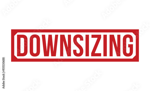 downsizing rubber stamp vector illustration on white background