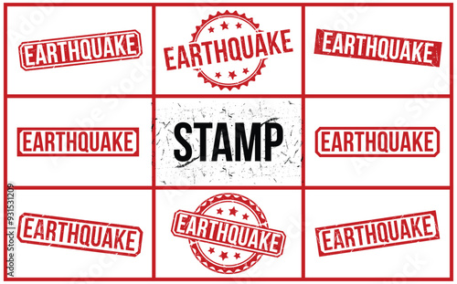 Earthquake rubber stamp vector illustration on white background