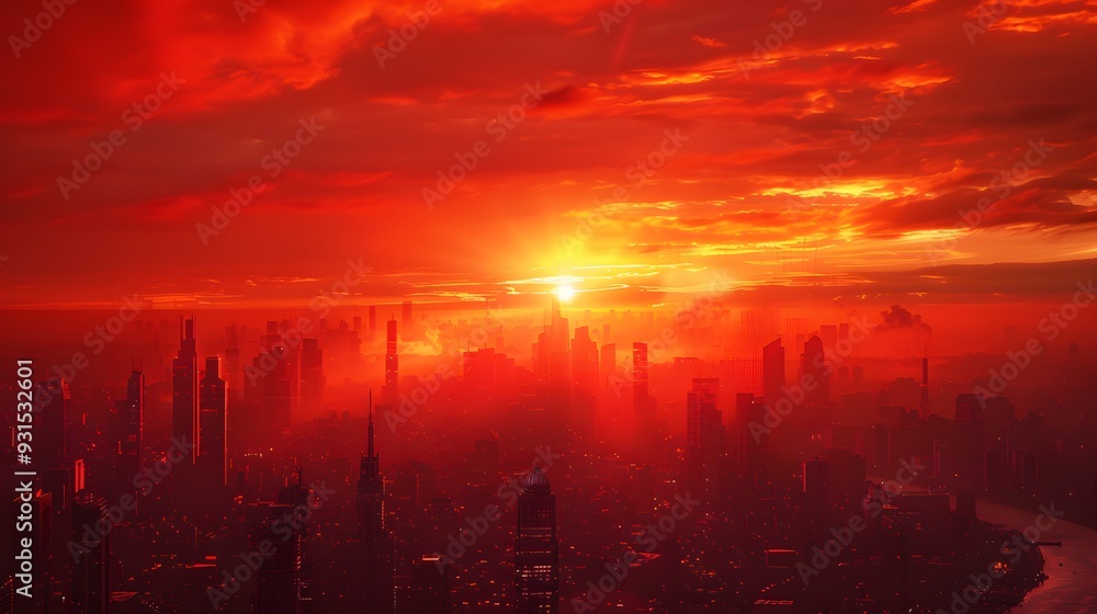 Fototapeta premium red sunset. 