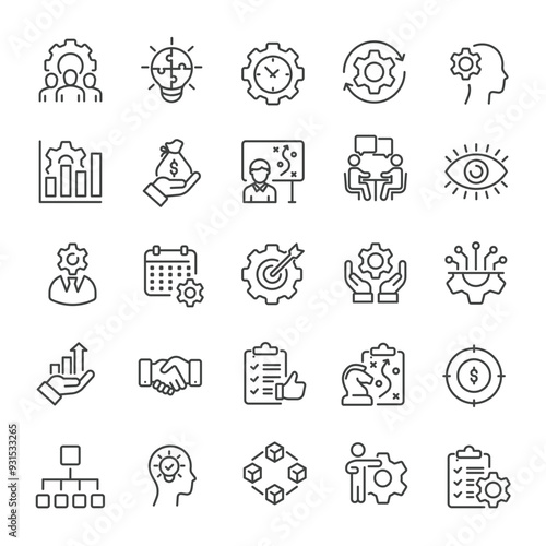 Operation management line icons collection. Editable stroke. For website marketing design, logo, app, template, ui, etc. Vector illustration.