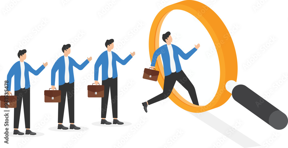 managers in business suits running in magnifier,
managers in business suits running in magnifier,