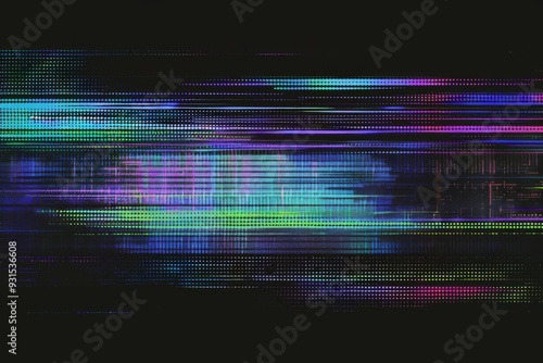 A blue, mint, pink and yellow background with interlaced digital glitches and distortions, and a retro 80s 90s cyberpunk aesthetic.