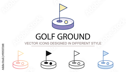 Golf Ground icon design with white background stock illustration