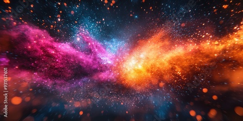 Abstract Cosmic Background with Vibrant Nebulas and Stars