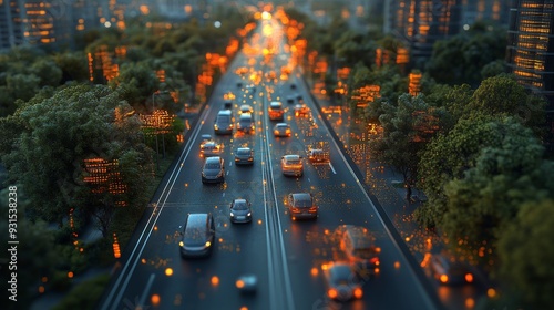 AI-Driven Smart Cities with Real-Time Traffic Flow Optimization: A city where traffic is managed in real-time by AI, reducing congestion and emissions. #931538238