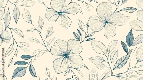 Elegant Botanical Sketch - PowerPoint Background