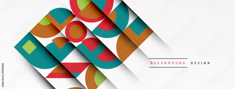 Geometric design abstract background - circles squares Geometric design abstract background - circles squares