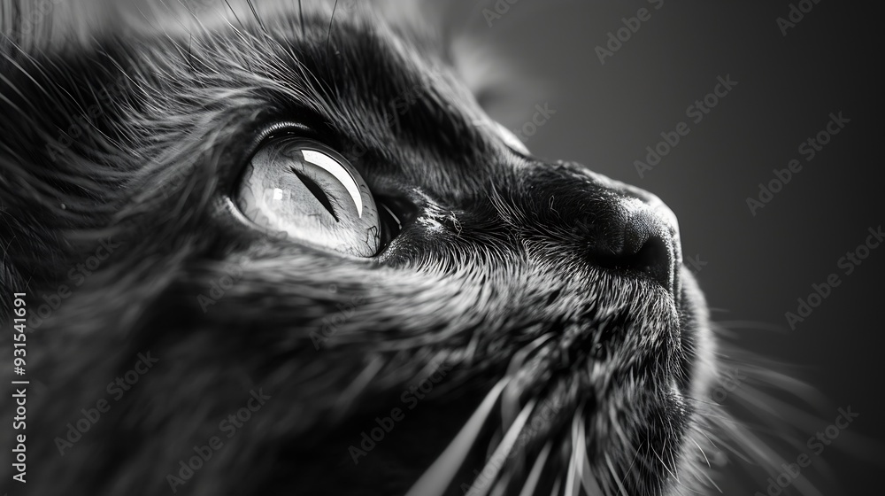Cat dark black and white eyes : Generative AI Cat dark black and white eyes : Generative AI