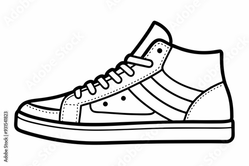 sketch line art, shoes icon, boots icon line art vector