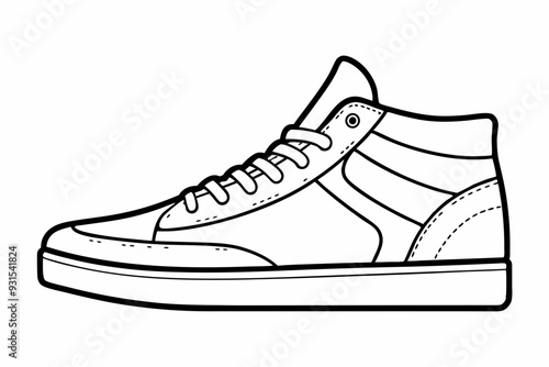 sketch line art, shoes icon, boots icon line art vector