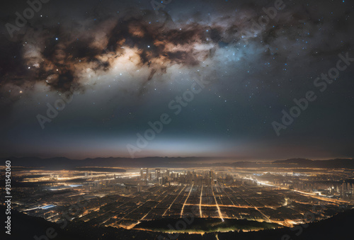 time lapse of clouds over city photo