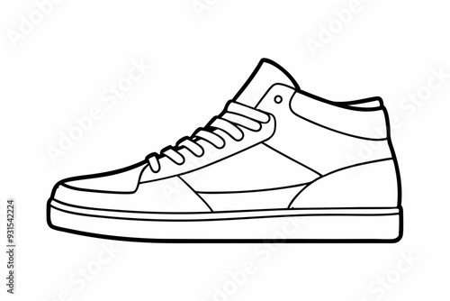 sketch line art, shoes icon, boots icon line art vector