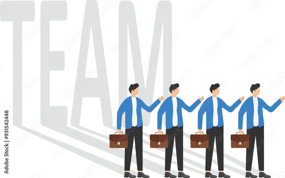 Team support help success, teamwork to progress and success together, company growth step or employee development, team achievement concept,

