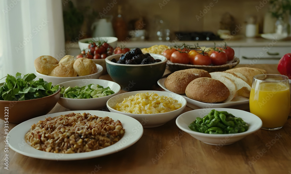 Preparing a healthy family meal with fresh ingredients Preparing a healthy family meal with fresh ingredients