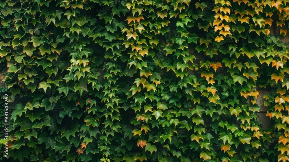 A vibrant green wall covered with ivy, adding natural beauty to an urban setting A vibrant green wall covered with ivy, adding natural beauty to an urban setting