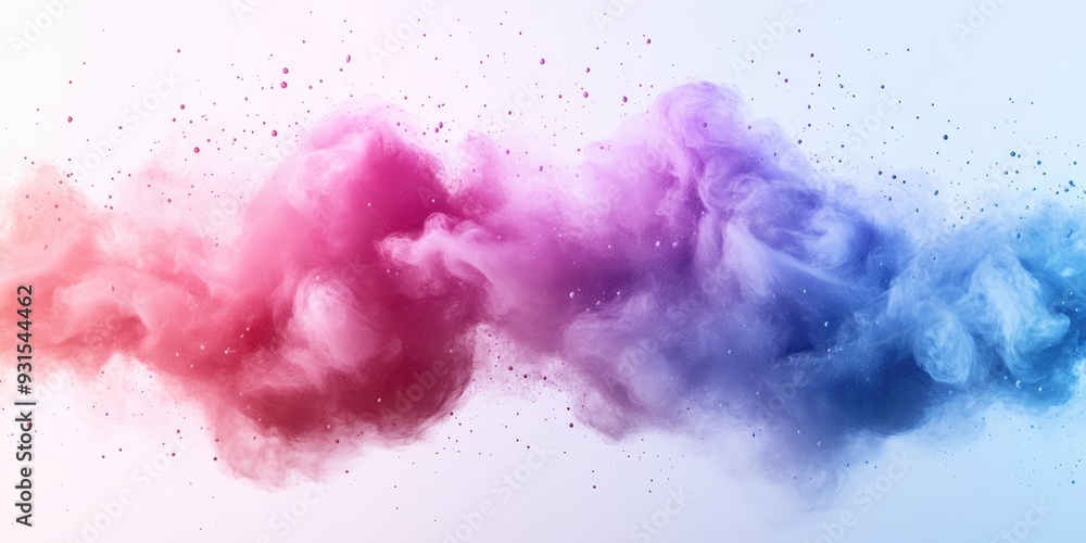 Obraz premium Abstract Colorful Smoke and Paint Splashes on White Background