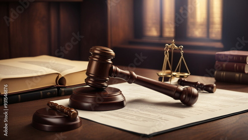 gavel and books
