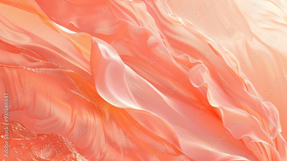 Abstract Peach and White Waves Abstract Peach and White Waves